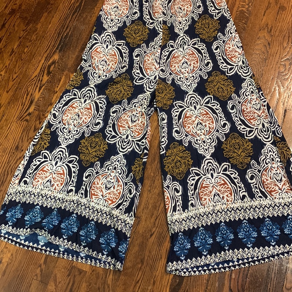 Ashley Stewart NEW Halter Jumpsuit 18/20 Peacock Wide Leg Palazzo Romantic Party - Picture 11 of 15